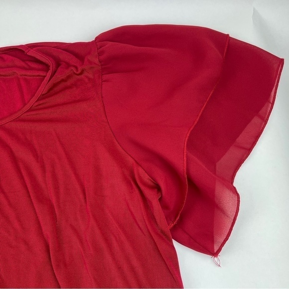 Slinky Brand Blouse Womens 2X Red Flare Sleeve - Picture 4 of 8